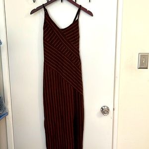 BCBG MaxAzria Black & Brown Striped Maxi Dress. Size XXS